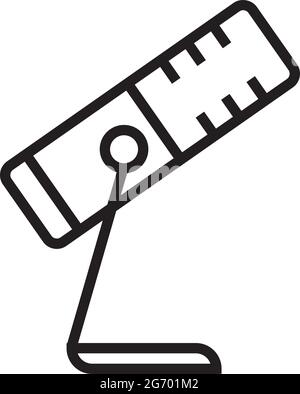 Microphone icon vector in thin line style. Voice over sign. Microphone symbol for audio podcast broadcast. Music record studio, online recording. Simp Stock Vector