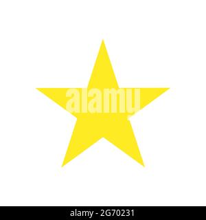 Star shape vector illustration abstract design symbol. Gold sign star shape award rating element. Golden decoration isolated white button. Best rate i Stock Vector