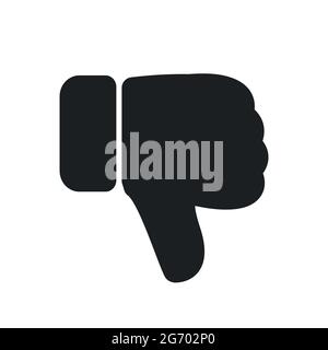 Dislike icon hand thumb down vector illustration. Sign vote button dislike communication design. Network icon concept no. Bad finger isolated white em Stock Vector