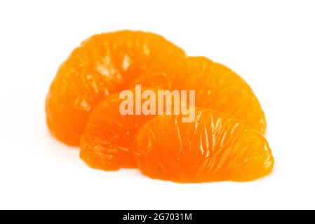 Manderine Oranges Slices Isolated on a White Background Stock Photo