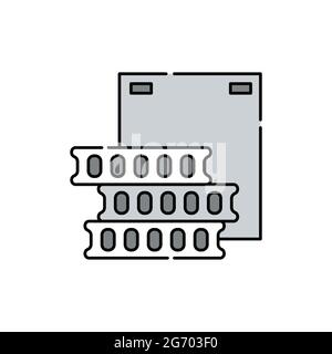 Concrete slabs olor line icon. Road construction. Pictogram for web page, mobile app, promo. UI UX GUI design element. Editable stroke. Stock Vector