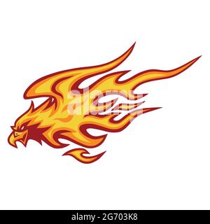 Eagle Fire Head Flame Logo Vector Template Design Stock Vector