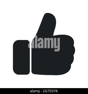 Thumb up hand vector icon illustration success gesture. Sign ok or like agreement thumb up communication isolated white. Good human positive gesturing Stock Vector