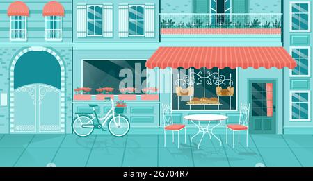 Vector of a cute coffee shop or a bakery Stock Vector