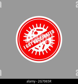 I got vaccinated logo. I was vaccinated against covid-19 Sign Stock Vector