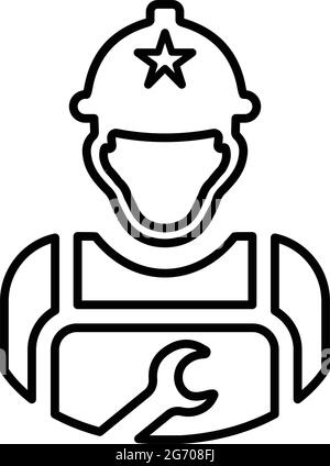 Serviceman, engineer icon - Simple editable vector EPS file. Stock Vector