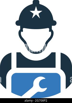 Serviceman, engineer icon - Simple editable vector EPS file. Stock Vector