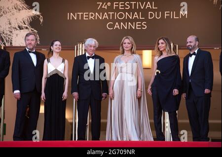 CANNES - JULY 09: Michel Merkt, David Birke, Clotilde Courau, Virginie