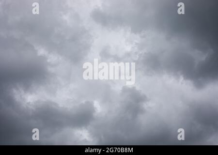 dark, grey, cloudy, sky before the storm Stock Photo