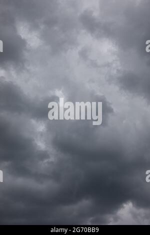 dark, grey, cloudy, sky before the storm Stock Photo