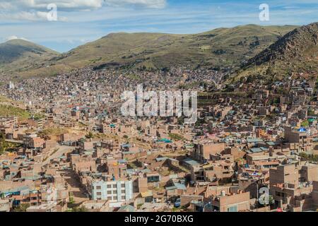 Aerial view of Puno, Peru Stock Photo