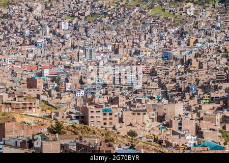 Aerial view of Puno, Peru Stock Photo