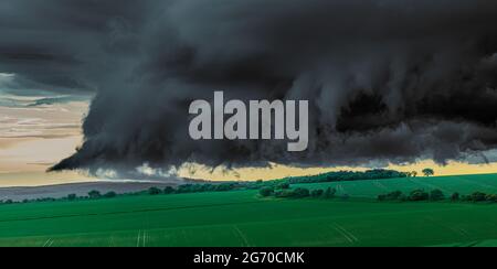 green tornado clouds