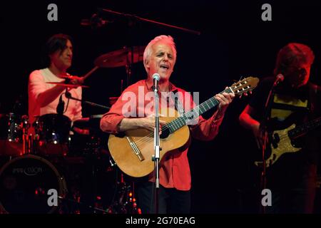 Malaga, Spain. 09th July, 2021. Spanish musician Kiko Veneno performs live on stage during the Terral festival 2021 at Cervantes Theatre. Between 5 to 31 July, Cervantes Theatre welcomes the summer music festival 'Terral', with concerts and shows performed by renowned artists as Noa, Ainhoa Arteta, or Salvador Sobral among others. All concerts will perform under safety measures and capacity limited as precaution against Covid19. Credit: SOPA Images Limited/Alamy Live News Stock Photo