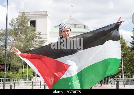 Pro-Palestinian protest in Warsaw, Poland. May 20th 2021 © Wojciech Strozyk / Alamy Stock Photo Stock Photo