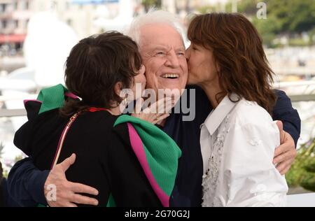 July 8, 2021, Cannes, France: GERALDINE PAILHAS, ANDRE DUSSOLLIER, SOPHIE MARCEAU at the photocall for the film 'Everything Went Fine'  (Tout s est bien passe) during the 74th Festival de Cannes.. (Credit Image: © Frederick InjimbertZUMA Wire) Stock Photo