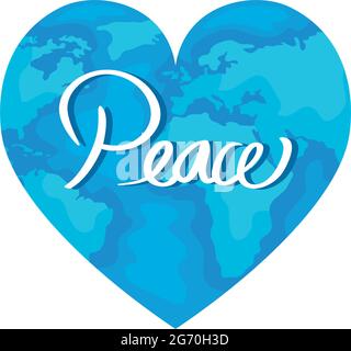 International Day of Peace lettering with heart and symbol in wreath vector  illustration design Stock Vector Image & Art - Alamy