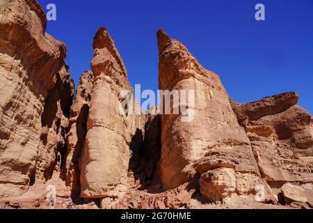 Solomon's Pillars, Timna Valley, Israel Stock Photo