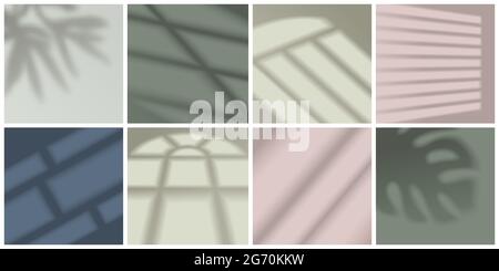 Window light and shadow realistic decorative set isolated vector illustration Stock Vector
