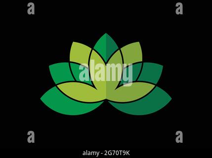 Lily FLower Logo Design Health Care Abstract Logo design for health-related services Relaxed Lily Logo for Yoga Company Stock Vector