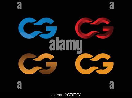 Initial Monogram Letter CG Logo Design Vector Template C G Letter Logo Design Stock Vector