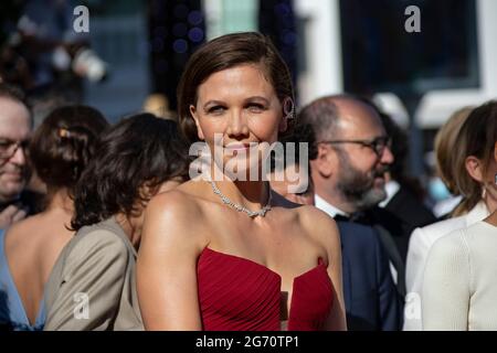 Cannes, France. 09th July, 2021. Maggie Gyllenhaal attends the 'Benedetta' screening during the 74th annual Cannes Film Festival on July 09, 2021 in Cannes, France. Credit: Imagespace/Alamy Live News Stock Photo
