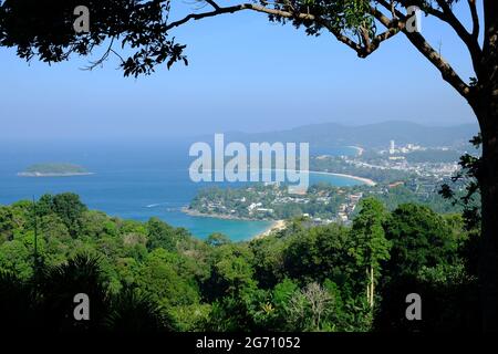 Thailand Phuket Island - Karon Viewpoint to Kata Noi Beach and Kata Beach Stock Photo