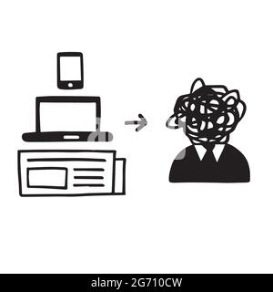 Media News Manipulation Illustration Vector Icon Drawing Stock Vector