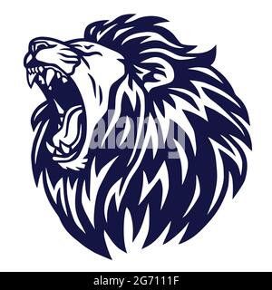Lion Roar Logo Vector Icon Sports Mascot Template Stock Vector
