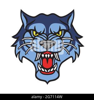 Wolf Logo Tattoo Retro Vector Design Template Stock Vector