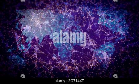 Futuristic technology background. Blue hi-tech background. Stock Photo