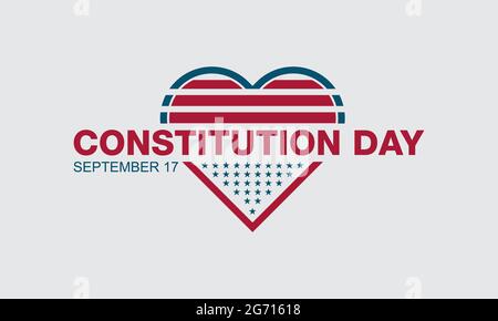 Constitution day federal observance observed on september each year. Banner, poster, card, background design. Stock Vector