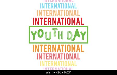 International youth day observed on august every year. Banner, poster, card, background design. Cultural and legal issues surrounding youth. Stock Vector