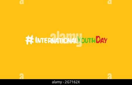 International youth day observed on august every year. Banner, poster, card, background design. Cultural and legal issues surrounding youth. Stock Vector