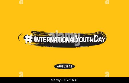 International youth day observed on august every year. Banner, poster, card, background design. Cultural and legal issues surrounding youth. Stock Vector