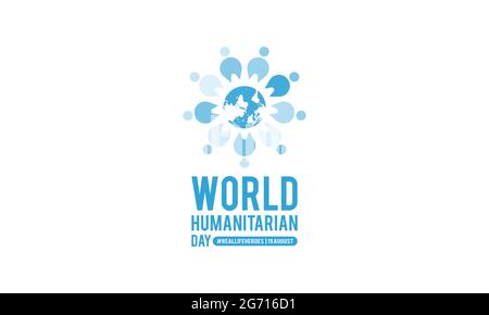 World humanitarian day awareness month vector banner template observed on august Stock Vector
