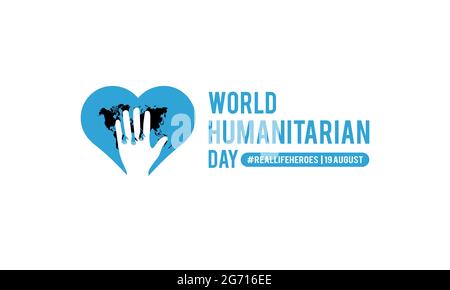World humanitarian day awareness month vector banner template observed on august Stock Vector
