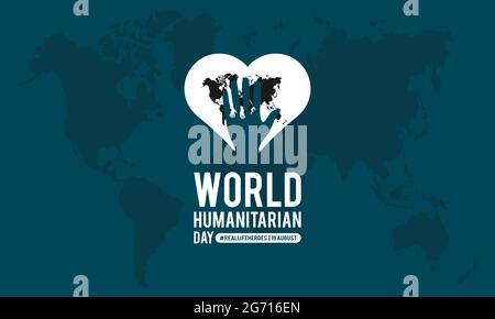 World humanitarian day awareness month vector banner template observed on august Stock Vector