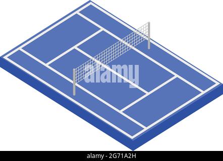 Tennis court icon isometric vector. Blue tennis field. Sport concept Stock Vector