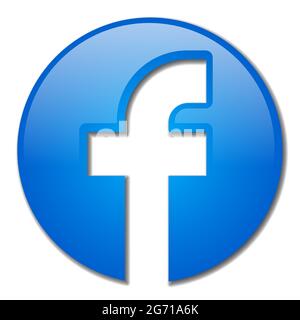 illustration of the facebook icon app on the white background Stock Vector