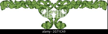 Filigree Leaf Pattern Floral Scroll Pattern Stock Vector