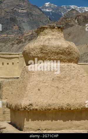 Tabo, India - June 2021: Views of the Tabo Monastery in Tabo village on July 1, 2021 in Spiti valley, Himachal Pradesh, India. Stock Photo