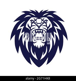Lion Head Logo Roaring Mascot Vector Icon Design Stock Vector