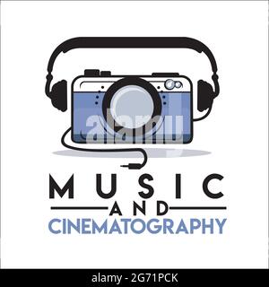 music and cinematography logo exclusive design inspiration Stock Vector