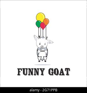 funny goat logo exclusive design inspiration Stock Vector