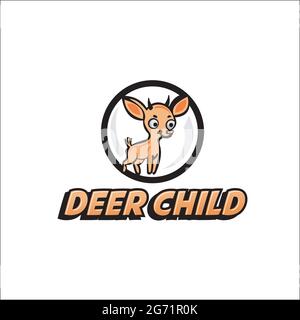 deer child logo exclusive design inspiration Stock Vector