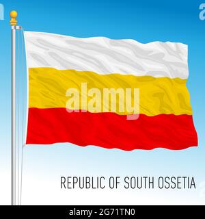 South Ossetia official national flag, asiatic country, vector illustration Stock Vector