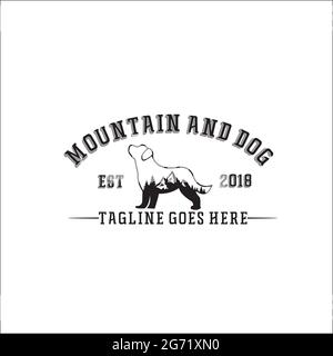 mountain and dog creative / logo design inspiration Stock Vector