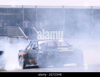 Goodwood House, Chichester, UK. 9th July, 2021. Goodwood Festival of Speed; Day Two; Driftcars perform at Goodwood Credit: Action Plus Sports/Alamy Live News Stock Photo