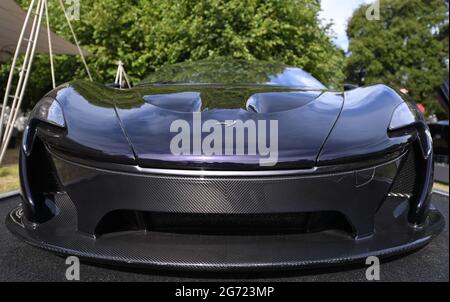 Goodwood House, Chichester, UK. 9th July, 2021. Goodwood Festival of Speed; Day Two; The McLaren P1 on exhibition at Goodwood Credit: Action Plus Sports/Alamy Live News Stock Photo